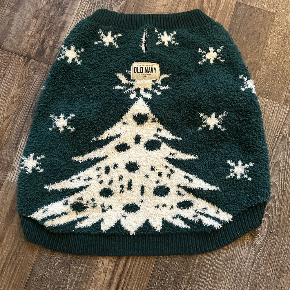 Old Navy Pet Green Christmas Tree Sweater